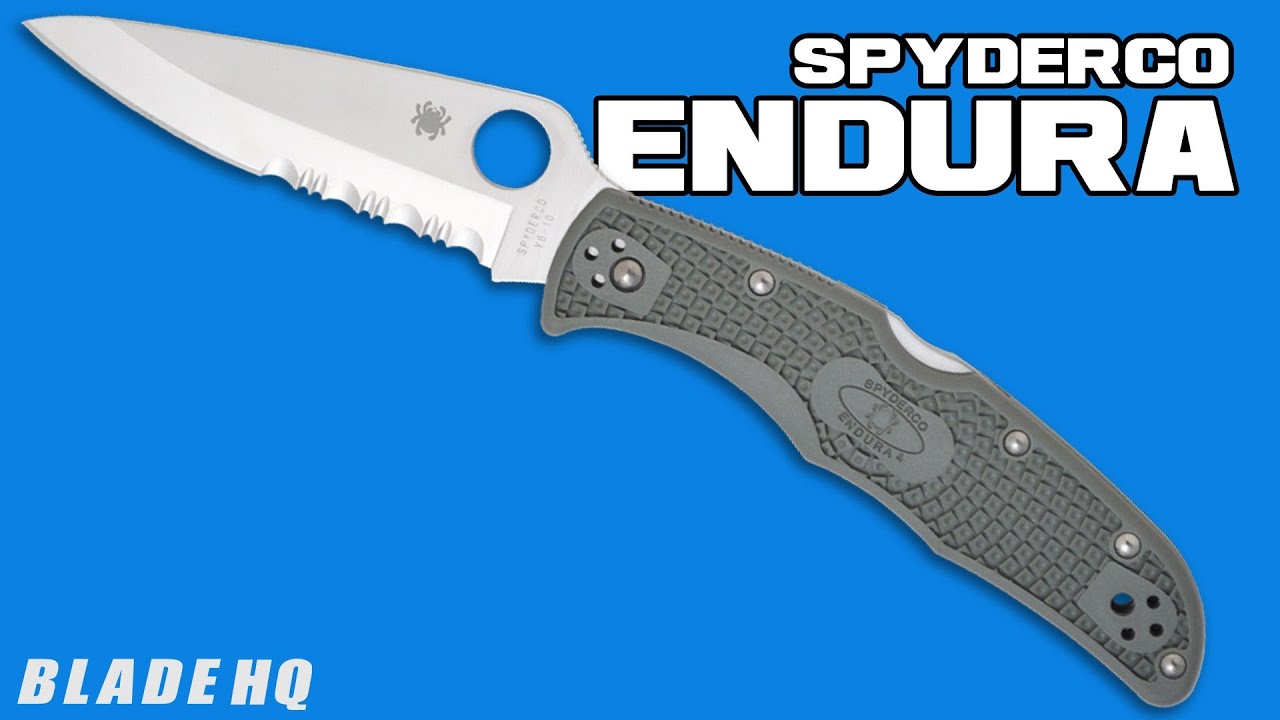 Spyderco Endura 4 Knife Flat Ground Purple FRN (3.75" Satin Plain) C10FPPR