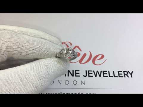 Asscher cut Art Deco Diamond Engagement Ring