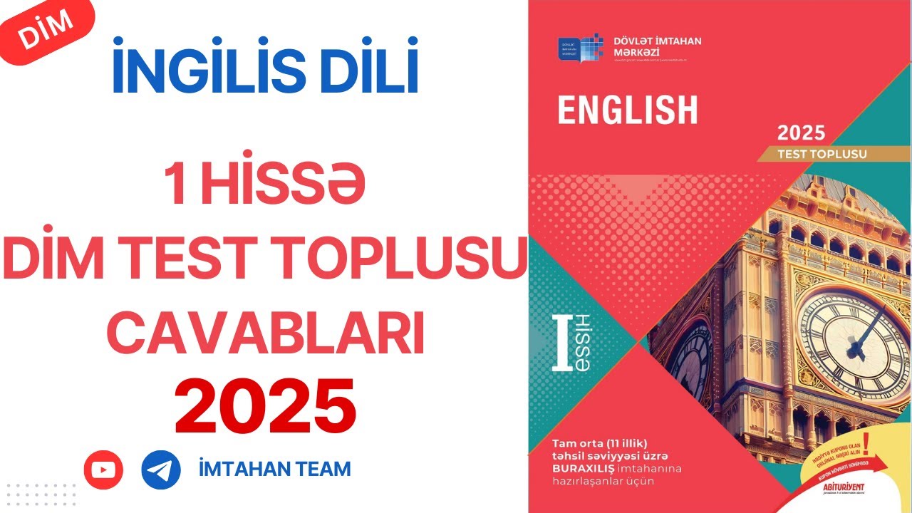 11 İLLİK İNGİLİS DİLİ 1 HİSSƏ TEST TOPLUSU CAVABLARI 2025