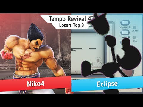 Tempo Revival 43 - Niko4 (Kazuya) Vs. Eclipse (Game & Watch) - Losers Top 8 - Smash Ultimate