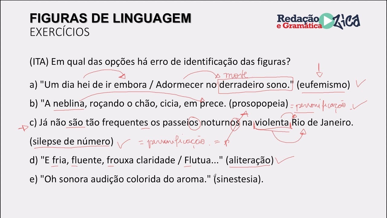 FIGURAS DE LINGUAGEM: RESOLUÇÃO DE EXERCÍCIOS - ITA, VUNESP, FUNCAB, MACKENZIE E UFU - Profa. Pamba