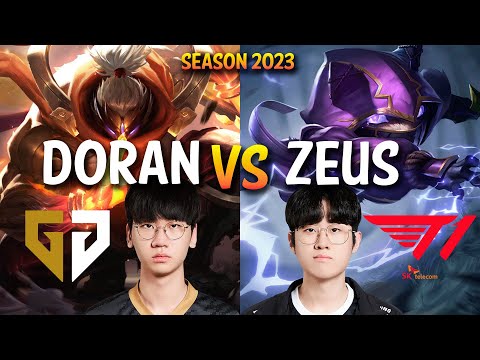 GEN Doran vs T1 Zeus - Doran JAX vs Zeus KENNEN Top - Patch 13.13 KR Ranked