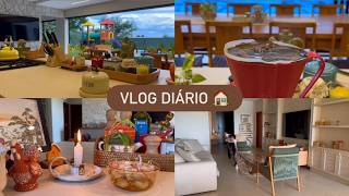 Fim de tarde na paz da casinha | Dia de feira | Organização geladeira | Almoço completo caseirinho