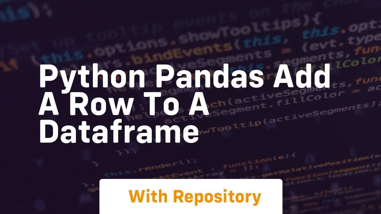 python pandas add a row to a dataframe