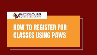 How to Register for Classes on PAWS - English Version