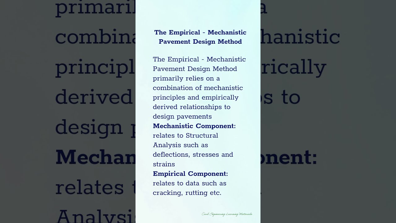 # 82 Materials - Empirical - Mechanistic Pavement Design