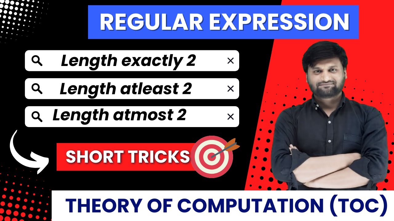 Regular Expression in TOC | Language string length exactly 2 #toc #gatecse #automata