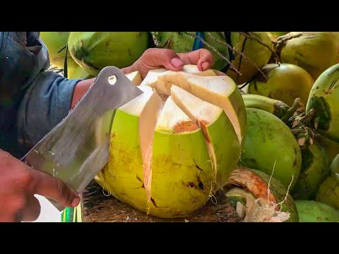 Amazing Cutting Skills | Fruit Cutting Skills Coconut | Street Food