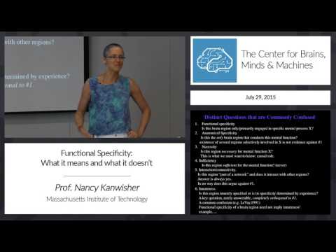Prof. Nancy Kanwisher - Functional Specificity: What it means and what it doesn't