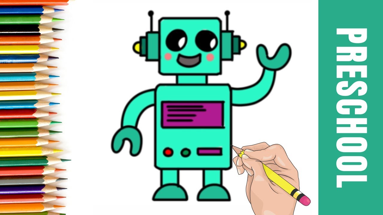 How to draw a robot for Kids