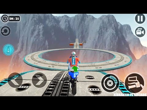 Impossible Moto Bike Tracks 3D Blue MotorBike Driving Levels 14 and 15 - Android GamePlay 2019