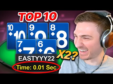 SLOWROLLING EVERYONE WITH TWO STRAIGHT FLUSHES?! | Top 10 Hands Ep. 191