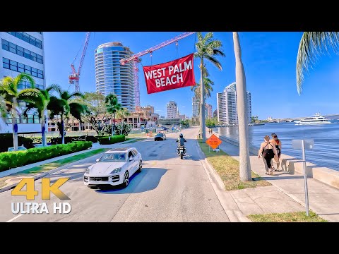 AMAZING Scenic Drive - WEST PALM BEACH to PALM BEACH Adventure【4K】