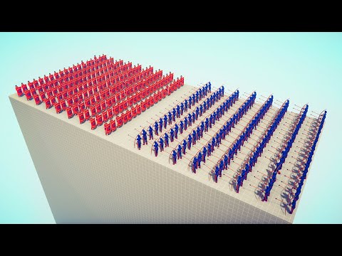 LEAGUE of SHIELD UNITS vs RANGED UNITS 50 vs 50  | TABS - Totally Accurate Battle Simulator