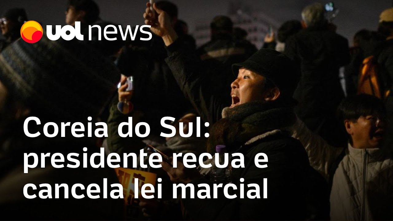 Presidente da Coreia do Sul recua e cancela lei marcial após pressão