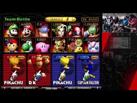 GOML 2018 - Josh Brody (1) & Darkhorse (2) Vs. derek (3) & SuPeRbOoMfAn (4) SSB64 Doubles LS