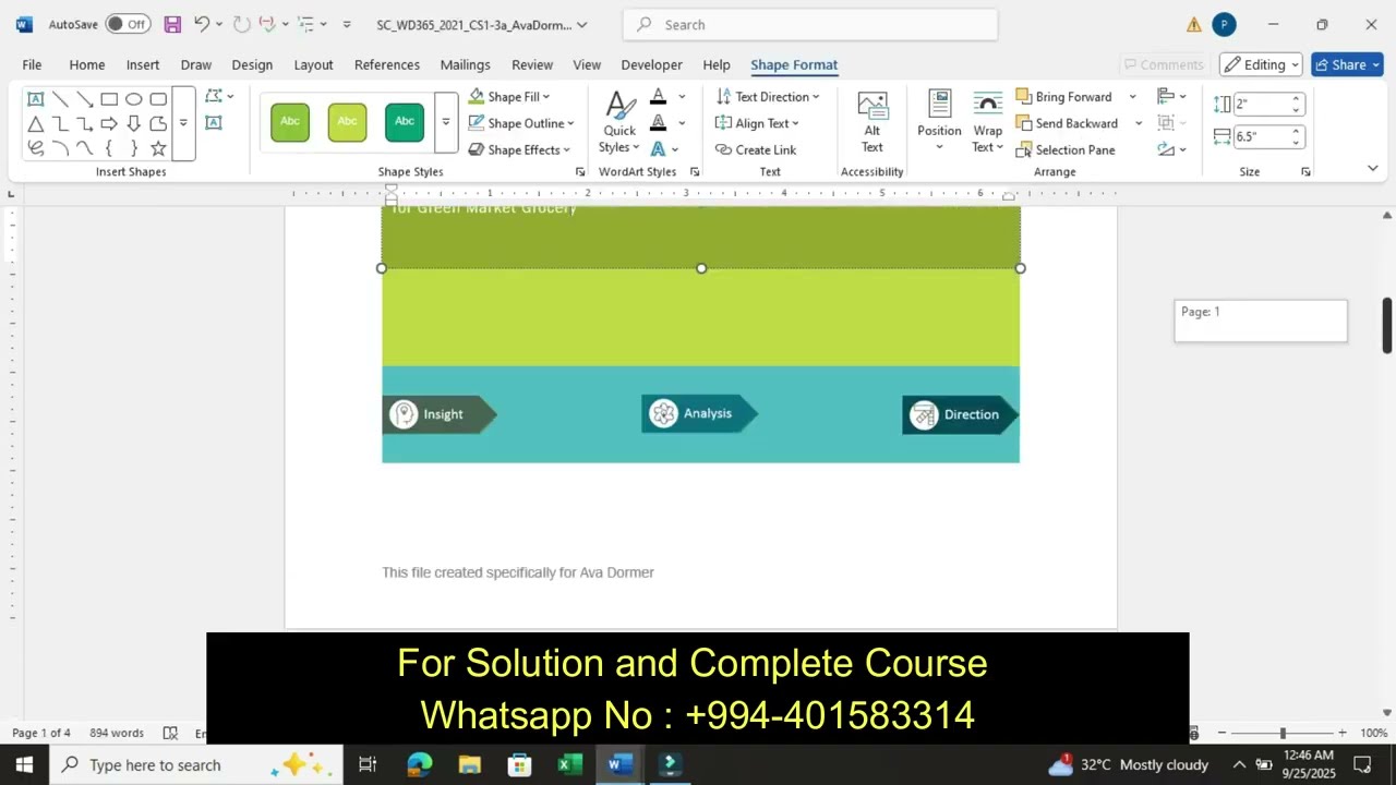 Shelly Cashman Word 365/2021 | Modules 1-3: SAM Capstone Project 1a | SC_WD365_2021_CS1-3a