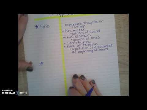 Types of Poems: Lyric & Free Verse