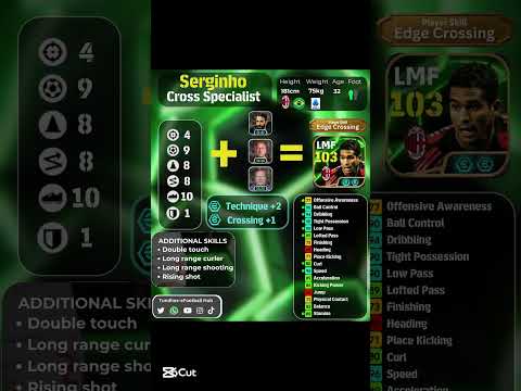 103 SERGINHO UPDATED TRAINING GUIDE #efootball2025 #efootball #shorts