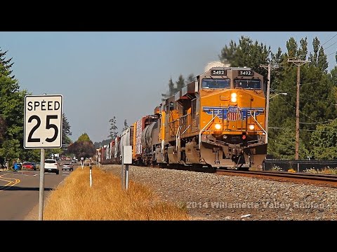 Union Pacific 5402 leading QPDRV through Woodburn, Oregon 7.19.13