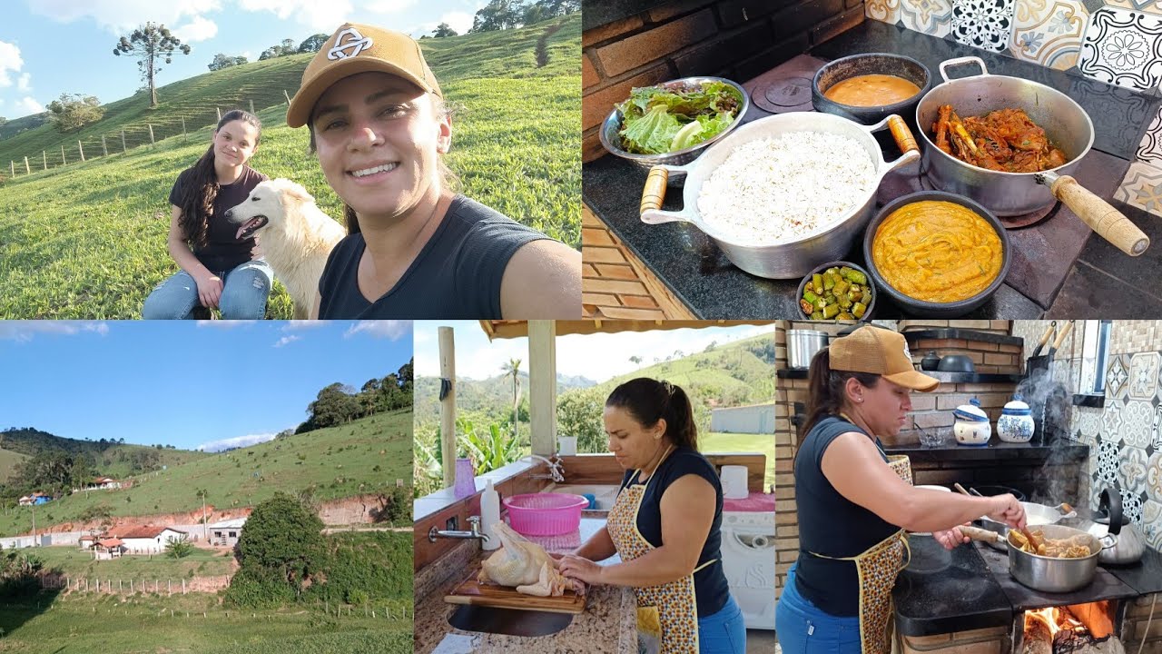Fiz GALINHA com QUIABO e VIRADO+AVENTURAS da CAÇA aos OVOS de ANGOLA😅😂PAISAGENS da MANTIQUEIRA