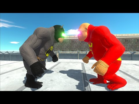 BATMAN GORO VS RED SUPERMAN GORO DEATH RUN - Animal Revolt Battle Simulator