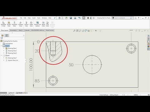 How to Make Partial Section of a view in SolidWorks Drawings