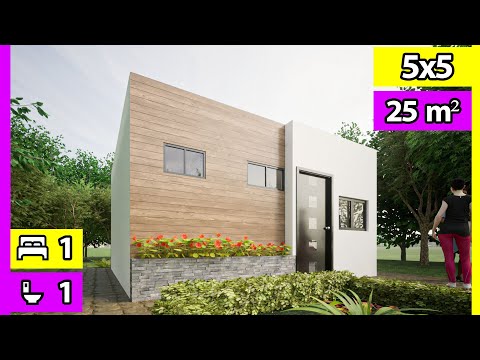 Mini Casa 5 X 5 m 🏠 | CASA Pequeña 5X5 Minimalista | 📌 5X5 Casinha Minimalista | Tiny House 25 m2