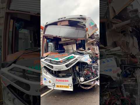 Bharathi Travel slipper￼ bus in Hyderabad accident🥺😭😭 #youtube #shorts