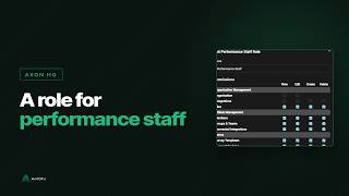 How to Create a User Role for Performance Staff | Axon HQ