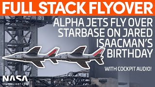 Alpha Jets Fly Over the Full Starship Stack, With Cockpit Audio | SpaceX Boca Chica