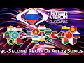INTERVISION 2025 30 Second Clips Of All 23 Songs Recap Preview Интервидение 2025