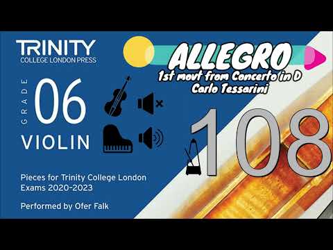Allegro, 1st movt from Concerto in D | PIANO ACCOMPANIMENT | Trinity Violin | TCL Grade 6 | 108