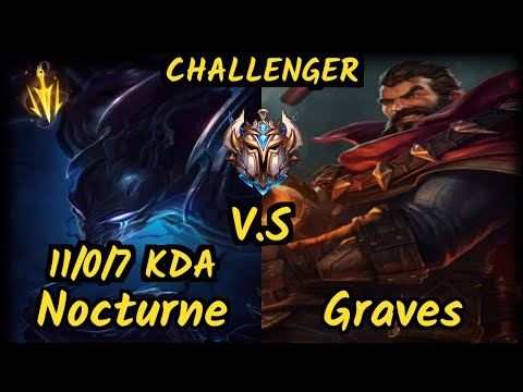ROG Nji (NOCTURNE) vs GRAVES - 11/0/7 KDA JUNGLE CHALLENGER GAMEPLAY - EUW