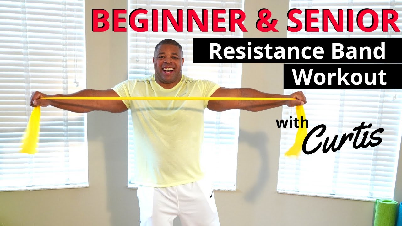 Resistance band workout- exercise for seniors & beginner workout. Fun resistance band exercises.