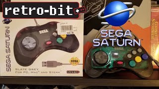 Retro Bit SEGA Saturn USB controller Review - Retroarch & Windows DirectX -