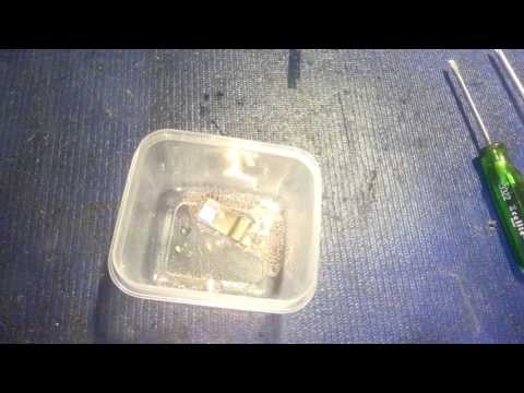 Cleaning alkaline battery corrosion off battery...