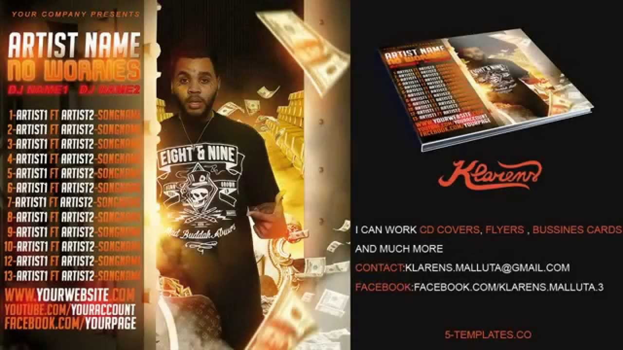 Hip Hop Mixtape Album CD Cover FREE PSD Template (photoshop)