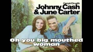 Johnny Cash and June Carter - Long-Legged Guitar Pickin&#39; Man with Lyrics