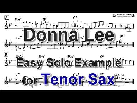 Donna Lee - Easy Solo Example for Tenor Sax
