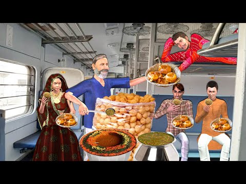 Lalchi Pani Puri Wala Street Food in Train Greedy Golgappa Hindi Kahani Moral Stories Comedy Video