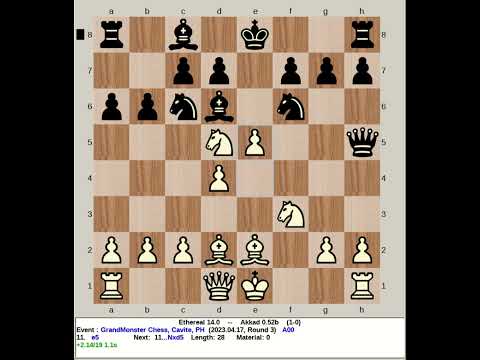 Ethereal 14.0 vs Akkad 0.52b | GrandMonster Chess R3, 230417 Philippines