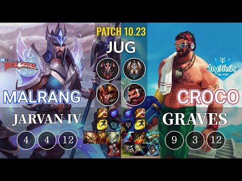 KT Malrang Jarvan IV vs hyF Croco Graves Jungle - KR Patch 10.23