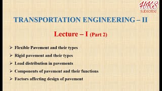 Transportation Engineering - II Lecture 1 (Part 2)