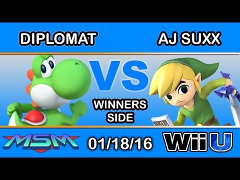 MSM 33 - Diplomat (Yoshi) Vs. AJ Suxx (Toon Link) Winners Side - Smash Wii U