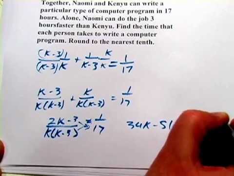 example of problem solving involving rational algebraic expression