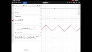 Desmos triangle, square, and sawtooth wave