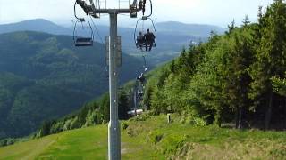 preview picture of video 'Down The Chair Lift Near Radhošť, Czech Republic [3D]'