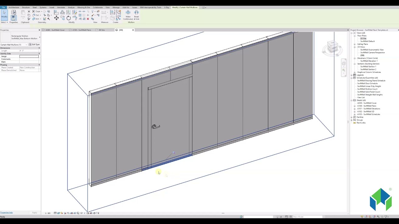 SwiftWall<sup>®</sup> Max Revit Tutorial - Create Simple Wall Single and Double sided panels and Door