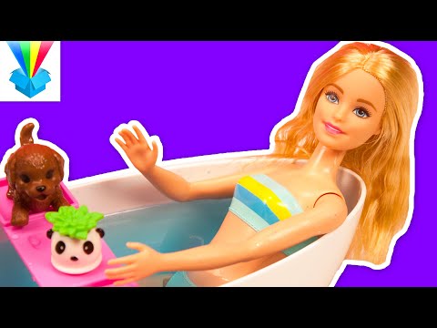 Kicsomi - ⭐Mimi⭐: 🎁 Barbie feltöltődés - habfürdő játékszett babával 😍🐶